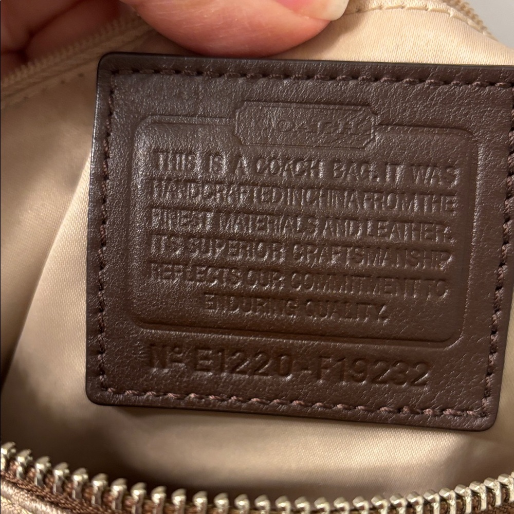 Coach Beige and Dark Brown Signature Shoulder Bag - Picture 2 of 8
